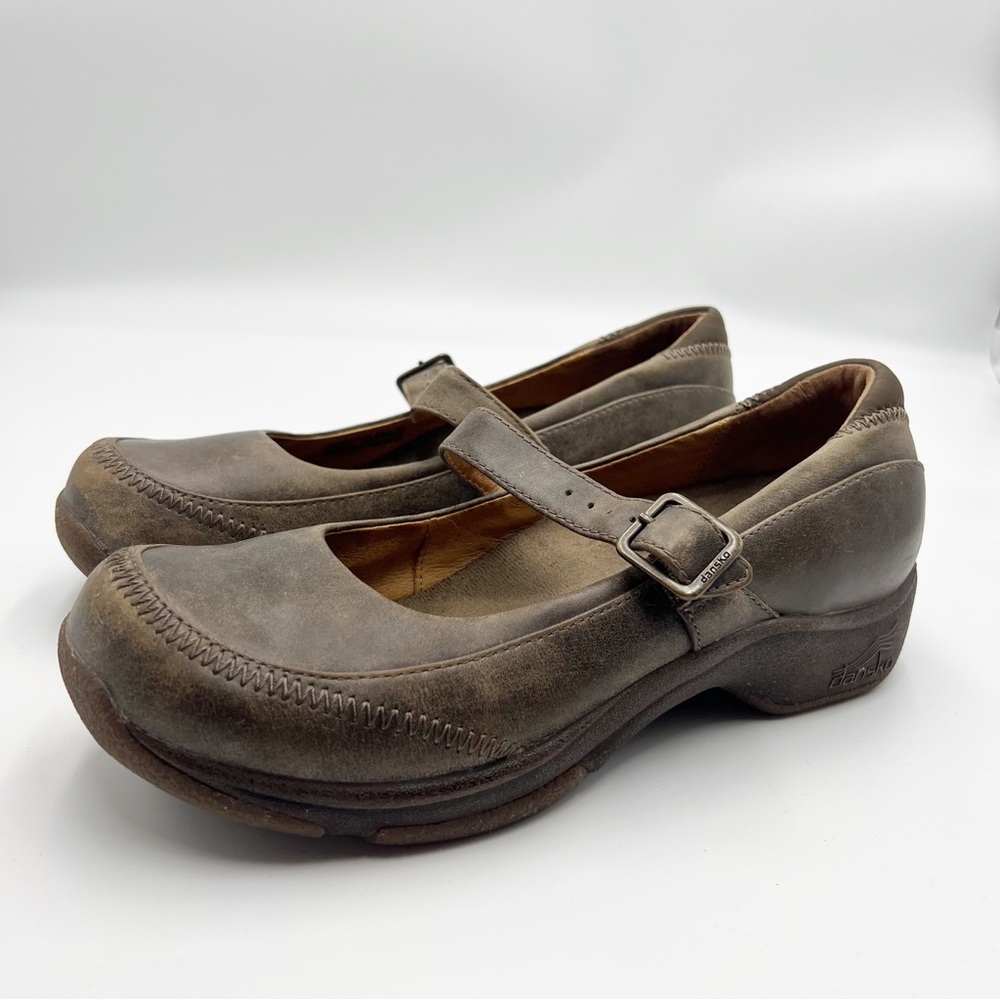 Dansko Kate Distressed Leather Mary Kate Shoes